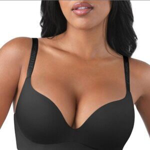 Feelingirl Black Bra Wireless Comfort Lift Everyday T-shirt 34C